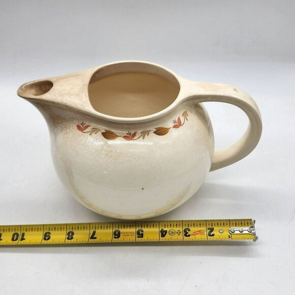 Vintage 1940's Universal Cambridge Glazed Pottery Pitcher Age Cracks in Glaze - Picture 11 of 11